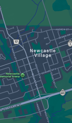 Live map showing a mobile business location