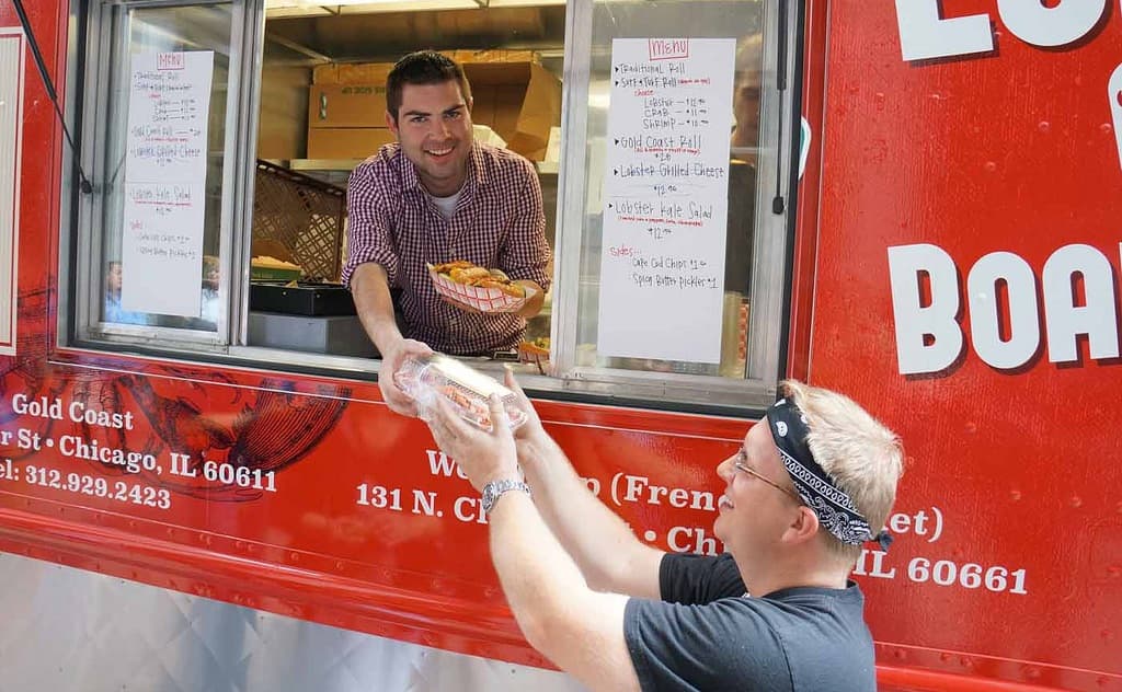 QR code decal on food truck