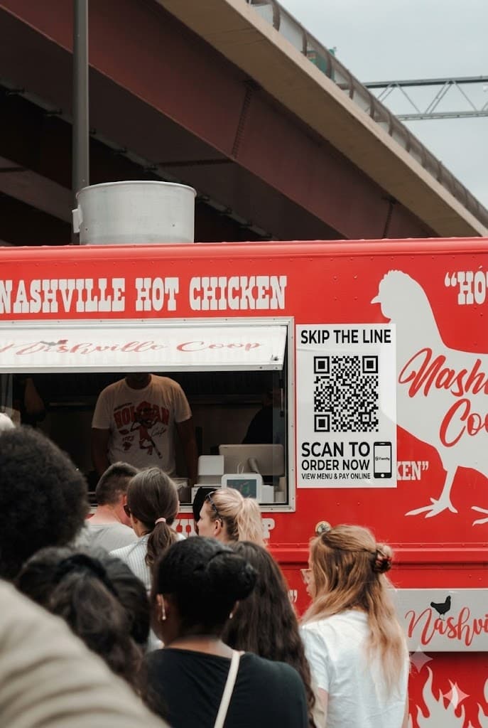 QR code decal on a mobile business